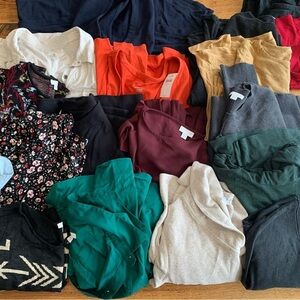 J Jill Tops Shirts Blouses Sweaters Long 3/4 Sleeves, Linen Size Large Lot of 13